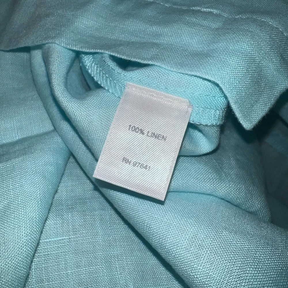 J. Jill Aqua Linen Top - Picture 8 of 8